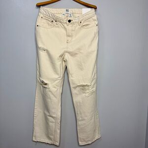 NEW BDG Urban Outfitters Off White Straight Leg Mid Rise Slim Fit Jeans | 32x32